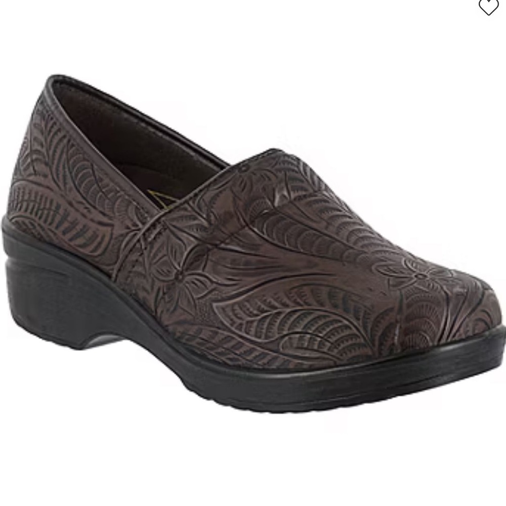 easy WORKS BY EASY STREET  Brown Embossed Women's Slip-On Shoes